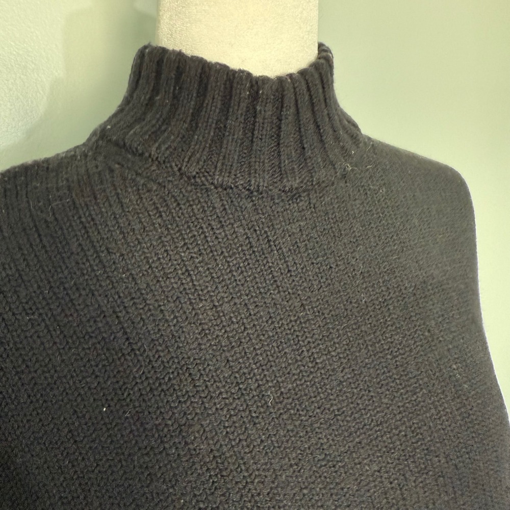 Wilfred Free Black Merino Wool Cropped Turtleneck Sweater Size S - Picture 2 of 7